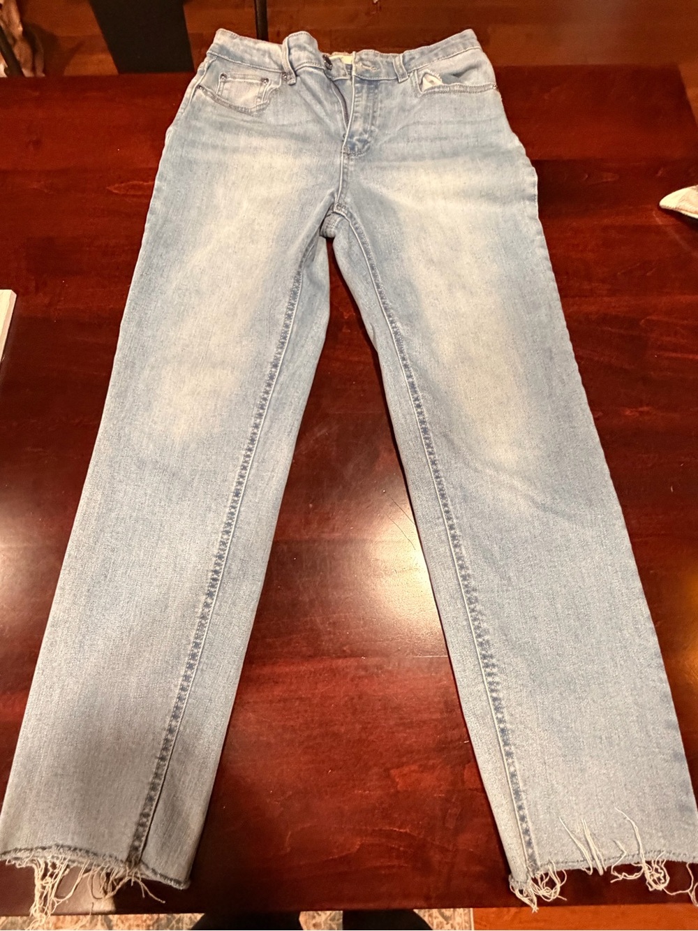 Oat New York Light Blue Cropped Straight-Leg Jeans